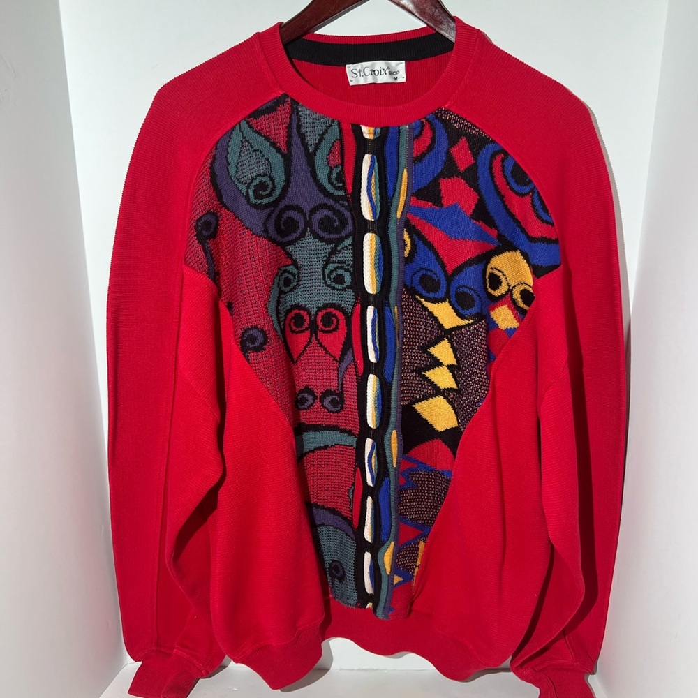 Vintage 1990 St. Croix shop, 3-D knit sweater size medium